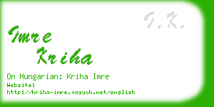 imre kriha business card